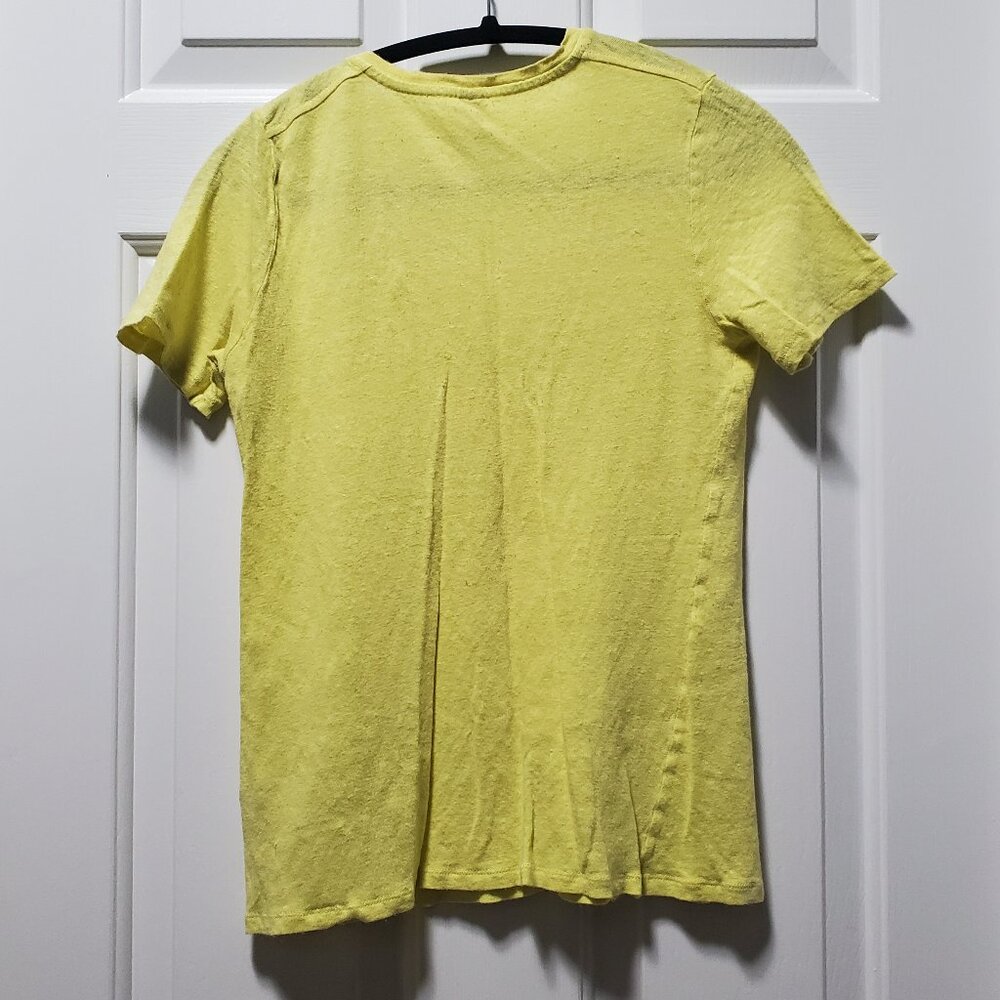 Banana Republic Yellow Linen V-Neck Shirt | Small - Picture 3 of 4